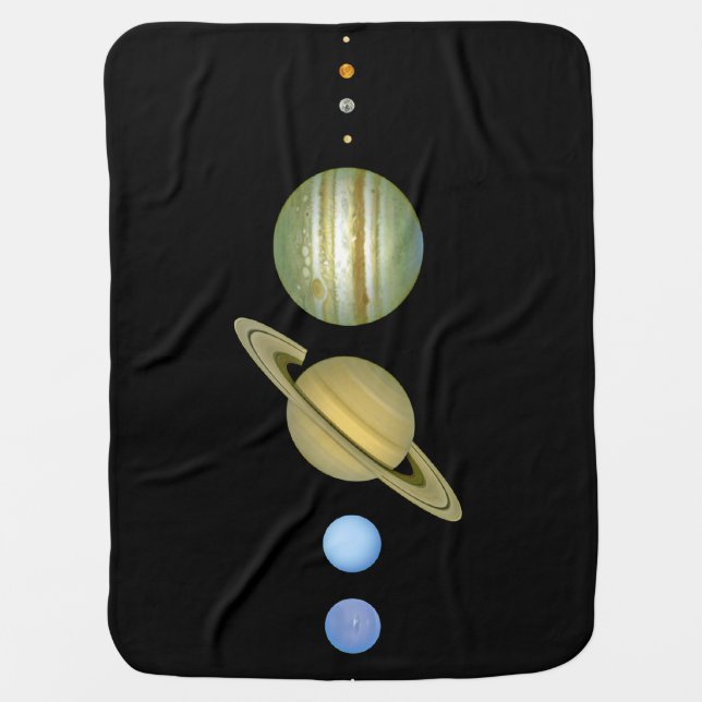 Solar Sytem ~ Long View Swaddle Blanket (Front)