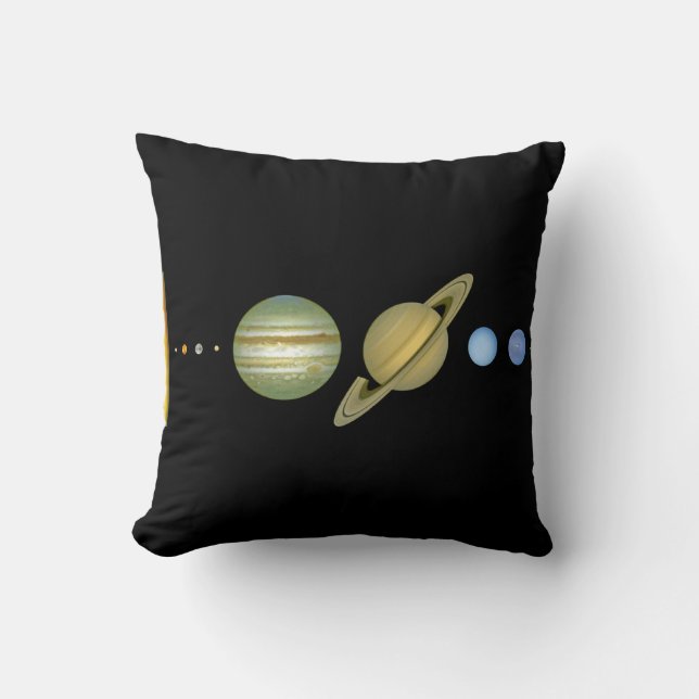 Solar Sytem ~ Long View Throw Pillow (Front)