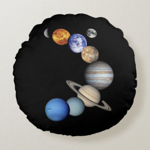 Solar Sytem Montage Round Pillow