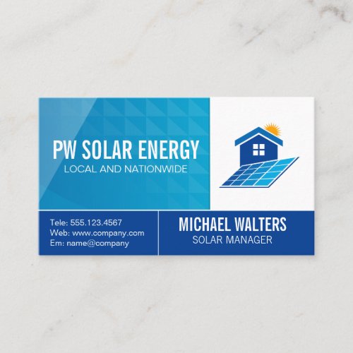 Solar Tech House Power Logo Business Card