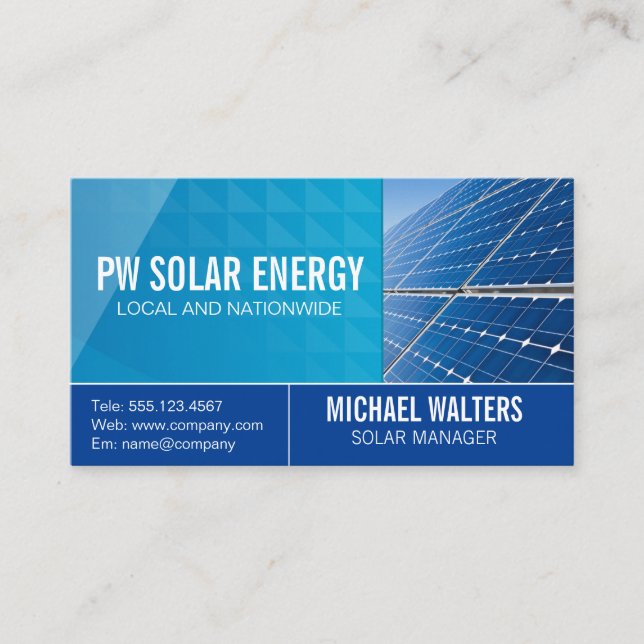 Solar Tech House Power Logo | Energy Business Card (Front)