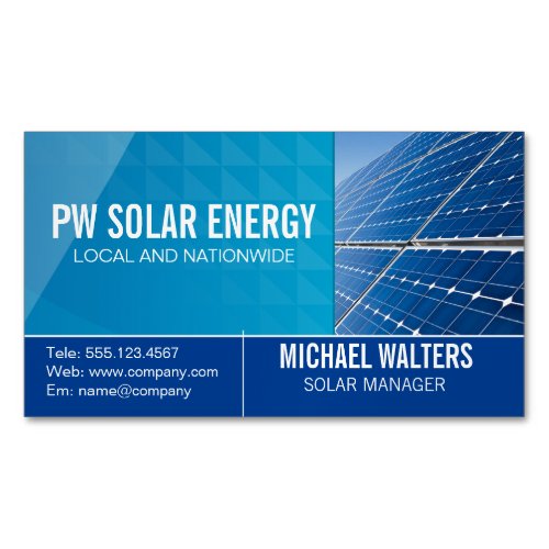 Solar Tech House Power Logo  Energy Business Card Magnet