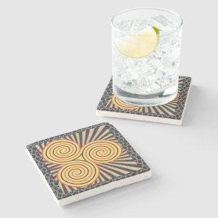 Solar Triskelion Stone Coaster
