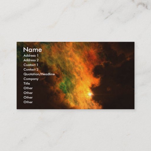 Customizable Solar View 17 Business Card