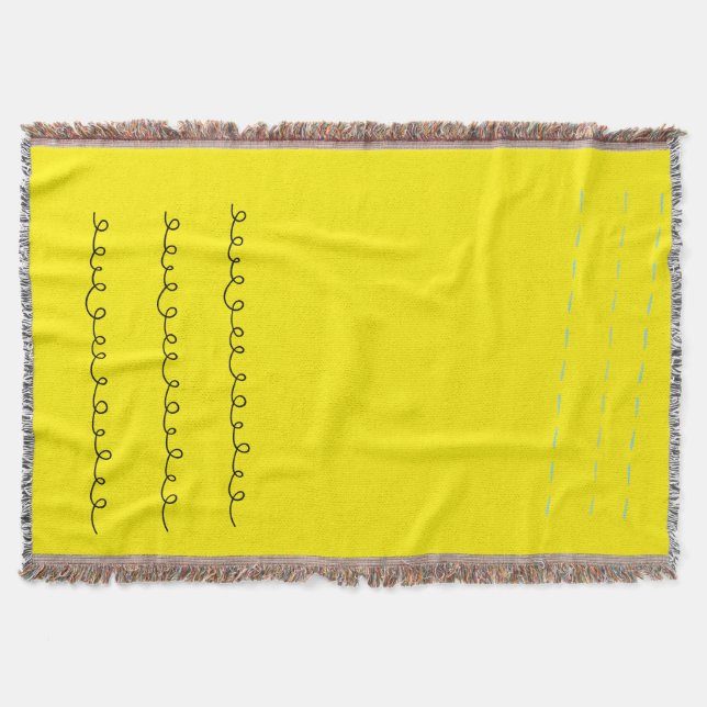 Solar Vortex - Yellow Throw Blanket Murugi Home  (Front)