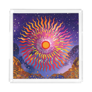 “Solar Whispers in the Sky” The Sun Acrylic Tray