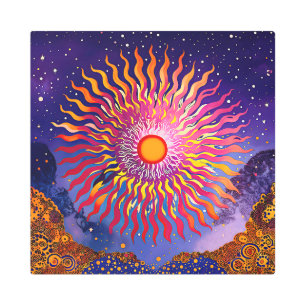 “Solar Whispers in the Sky” The Sun Metal Print