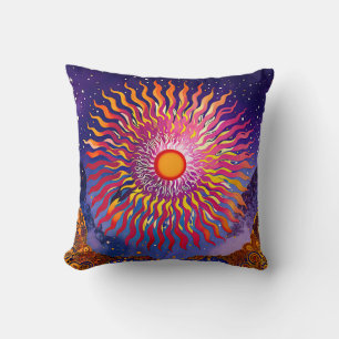 “Solar Whispers in the Sky” The Sun Throw Pillow