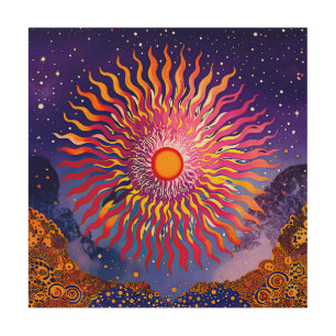 “Solar Whispers in the Sky” The Sun Wood Wall Art