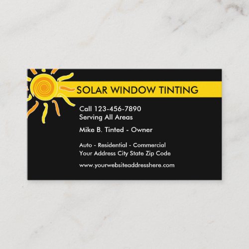 Solar Windows Tinting Business Card