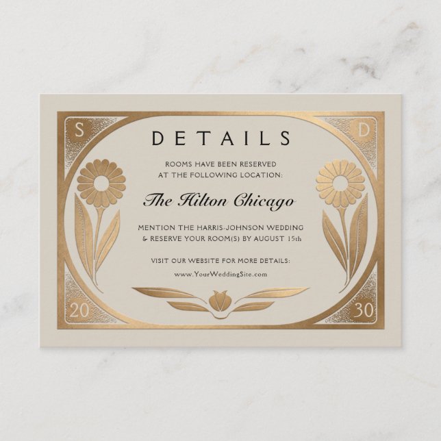 SOLARA I : Wedding Details Card (Front)