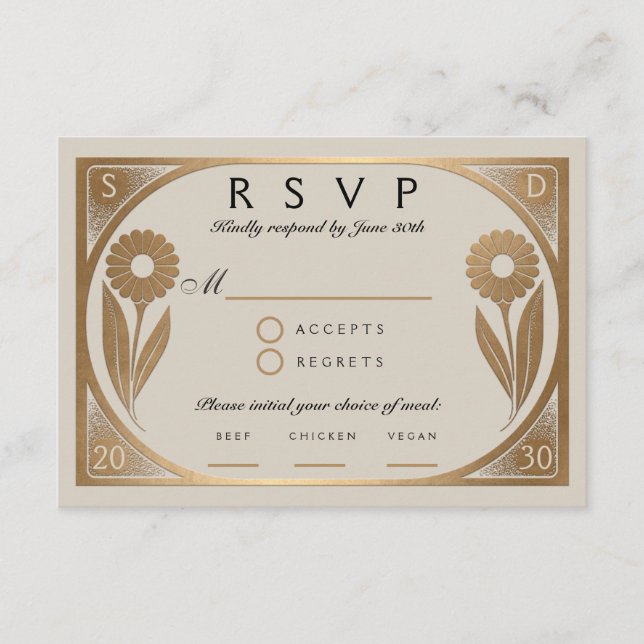 SOLARA I : Wedding RSVP Card (Front)