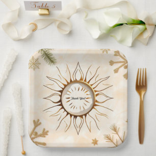 "Solara Luxe Design" Paper Plates