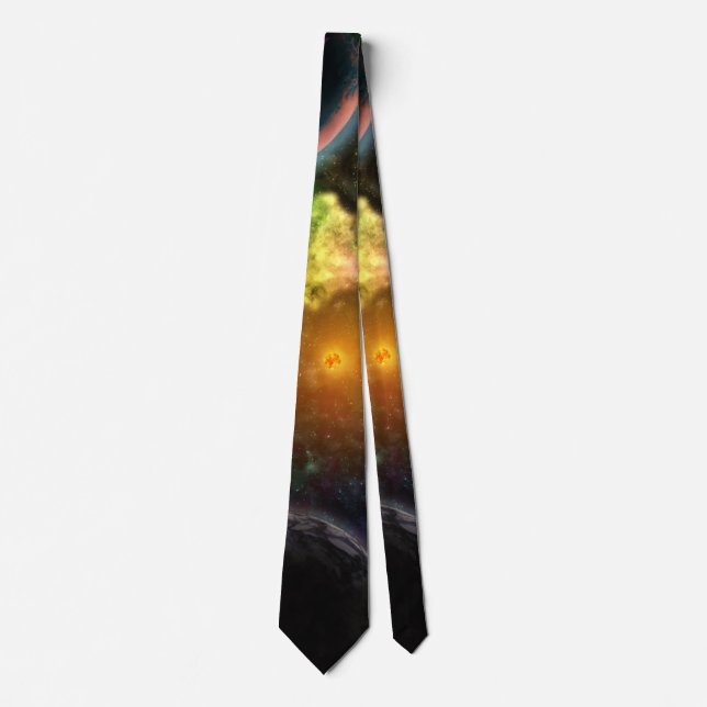 SOLARED SYSTEM (outer space planetary art) ~.jpg Neck Tie (Front)