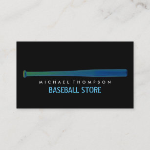 Solarized Baseball Bat, Baseball Player, Coach Business Card