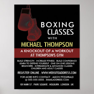 Solarized Boxing Gloves, Boxing Class Advert Poster