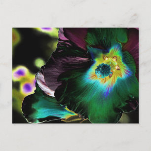 Solarized Hibiscus Photography -Postcard Postcard