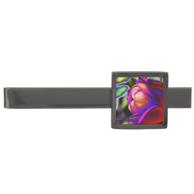 Solarized Rose by Shirley Taylor Gunmetal Finish Tie Clip (Front)