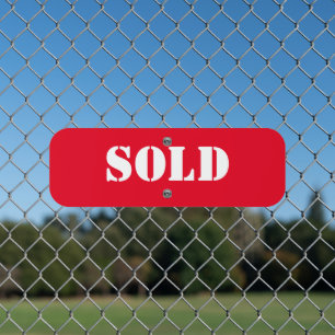 SOLD Custom Red White Property Home Metal Sign