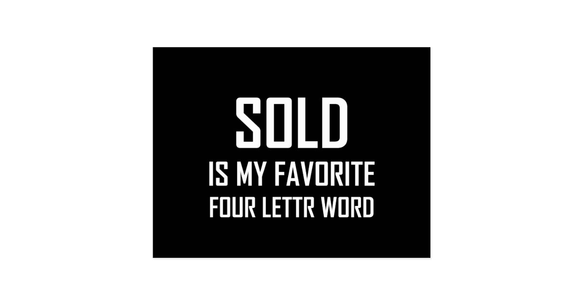 Sold Favorite Four Letter Word Funny Postcard