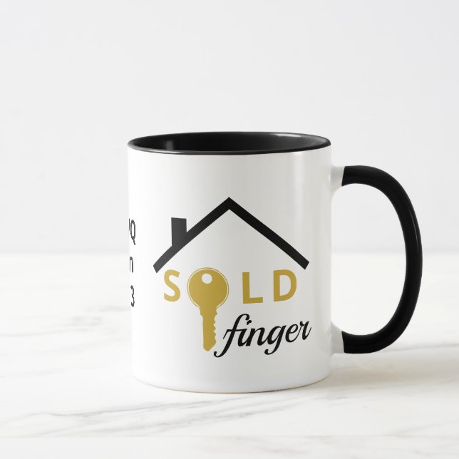 SOLD FINGER Fun Real Estate Agent Realtor Mug (Right)