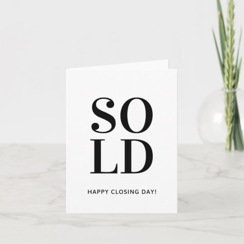 SOLD Happy Closing Day Real Estate  Card