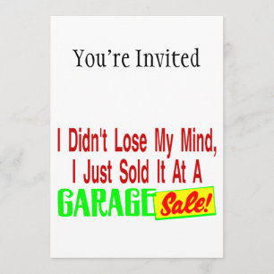 Sold My Mind At Garage Sale Invitation