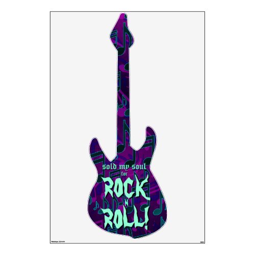 Sold My Soul For Rock N Roll Electric Guitar Large Wall Decal