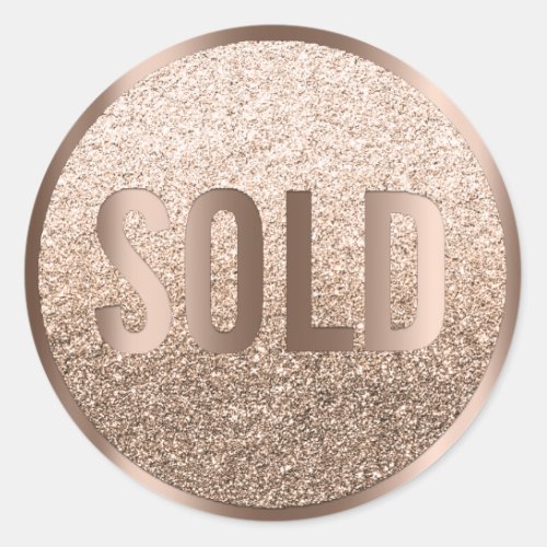 Sold Out Bronze Beige Ombre Estate Agent Classic Round Sticker