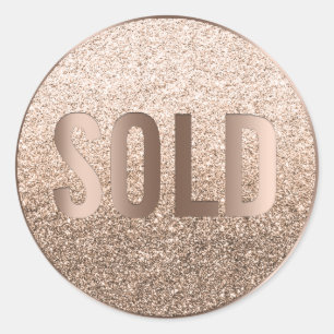 Sold Out Bronze Beige Ombre Estate Agent Classic Round Sticker