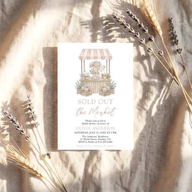 Sold Out flower Farmer Market Bridal Shower Invitation (Creator Uploaded)
