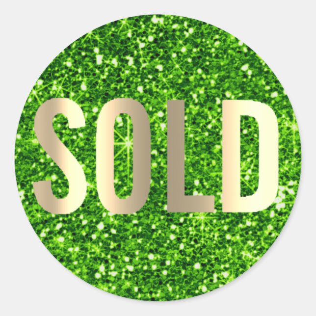 Sold Out Gold Green Golf Green Lux Estate Agent Classic Round Sticker (Front)