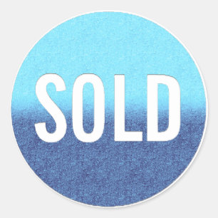 Sold Out Ombre Ocean Beach Real Estate Agent Classic Round Sticker