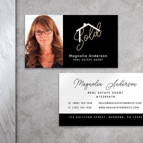 Sold Photo Real Estate Agent  Business Card
