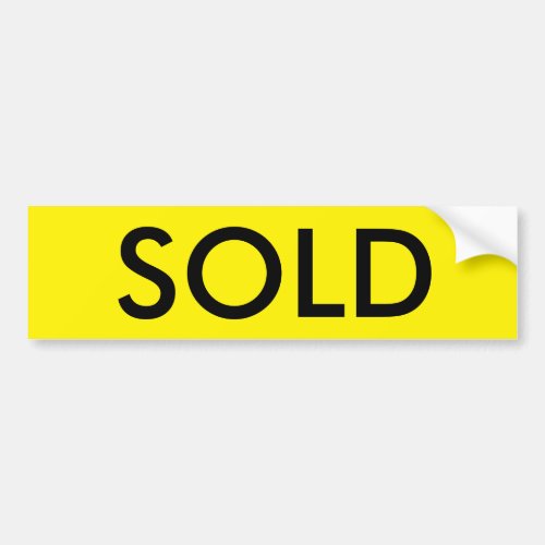 SOLD Real Estate Bumper Sticker for Sign