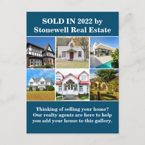 Sold Real Estate Company House Photo Marketing Postcard