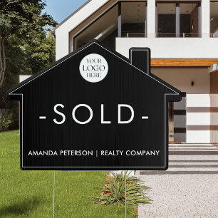 Sold Real Estate House Business Logo Outdoor Yard Sign