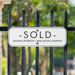 Sold Real Estate House Property Minimalist Outdoor Metal Sign