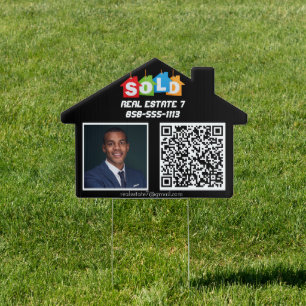 SOLD Real Estate Photo QR Code Yard Sign