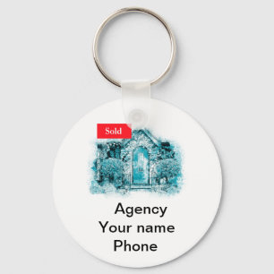 Sold Real Estate Promote Your Business Keychain