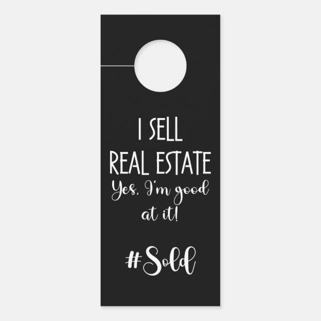 sold Real Estate Sign, door hanger (Front)