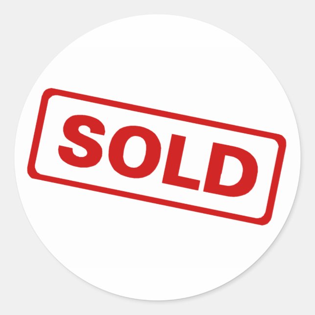Sold Sign Classic Round Sticker (Front)