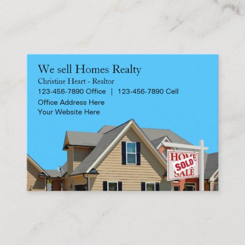 Sold Sign Real Estate Business Card