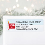 Sold Sign Real Estate Christmas Holiday Address Label<br><div class="desc">Cute Sold Sign Real Estate Christmas return address labels are a fun way to send holiday cheer to your clients. Matching holiday cards are available in the collection.</div>