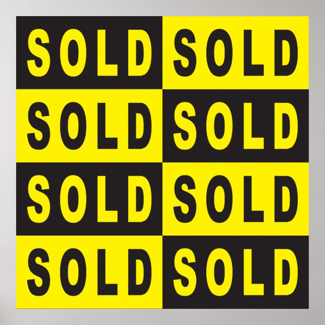 sold sign yellow black (Front)