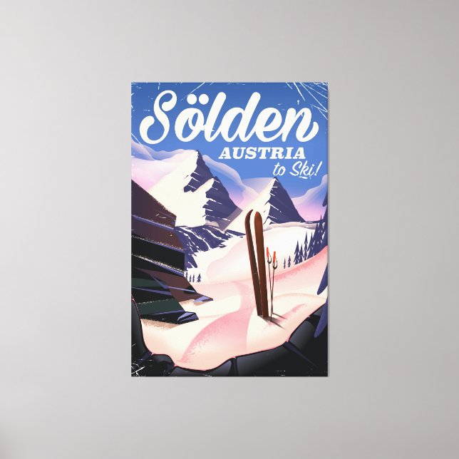 Sölden Austria vintage ski poster Canvas Print (Front)
