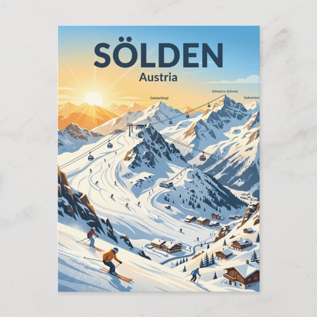 Sölden Ski Resort Austria Postcard (Front)