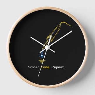 Solder Code Repeat Embedded Engineering Wall Clock