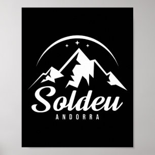 Soldeu Andorra Ski Resort Skiing Snowboarding Poster