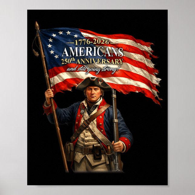Soldier American Flag Patriotic Pride Illustration Poster (Front)